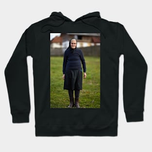 Closeup of an old woman outdoor Hoodie